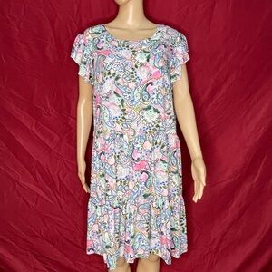 Another Love Paisley Floral Ruffle Easy Breezy Mini Dress – XL